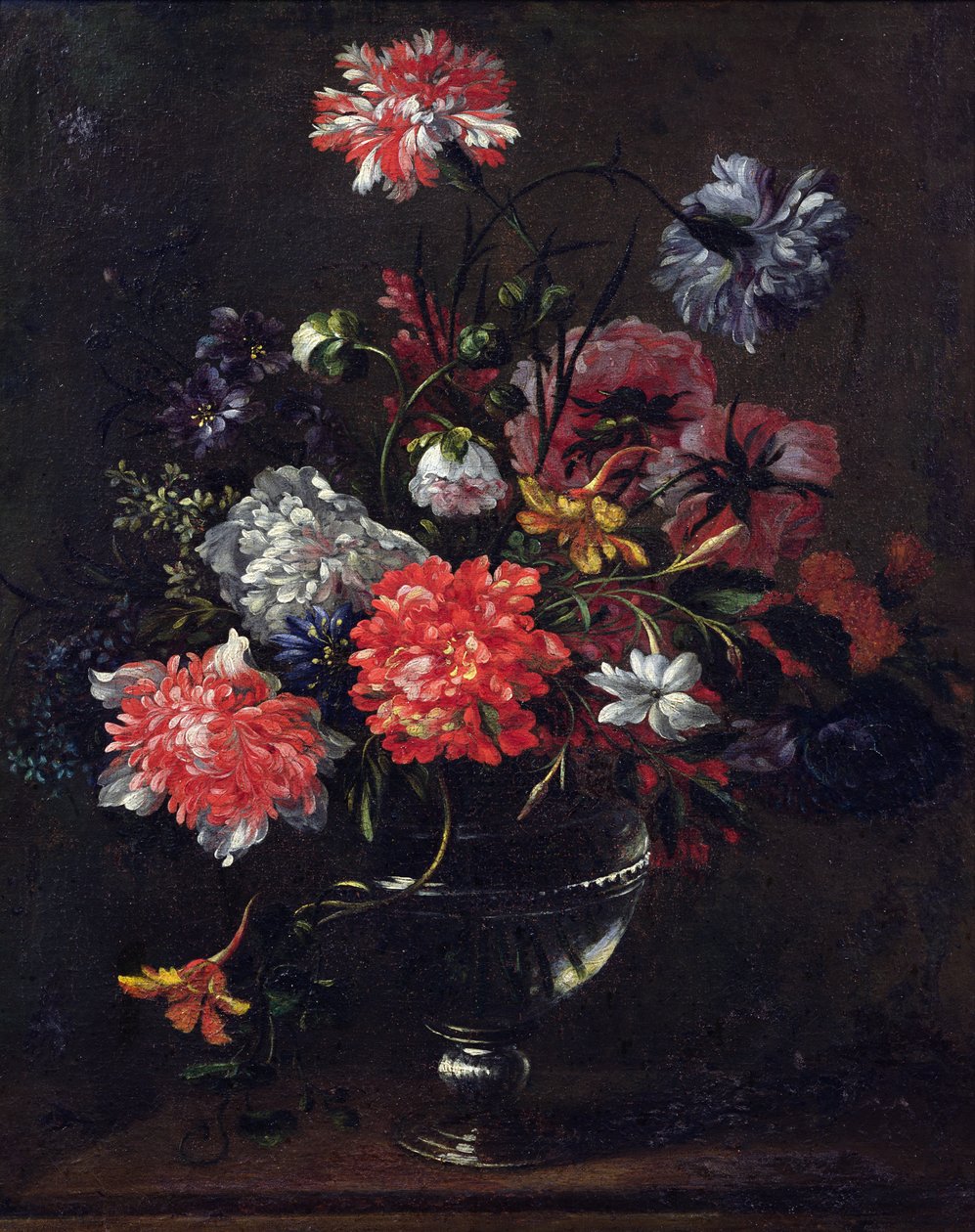 Flowers in a Glass Vase  by Nicolas Baudesson
