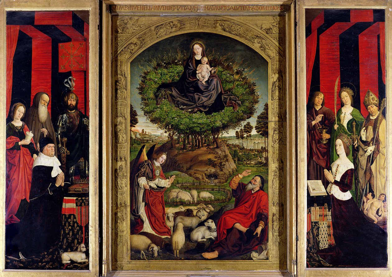 Musa Üçlemesi ve Yanan Çalı, c.1476 (ayrıca bkz. 26542 ve 232840-41) by Nicolas Froment