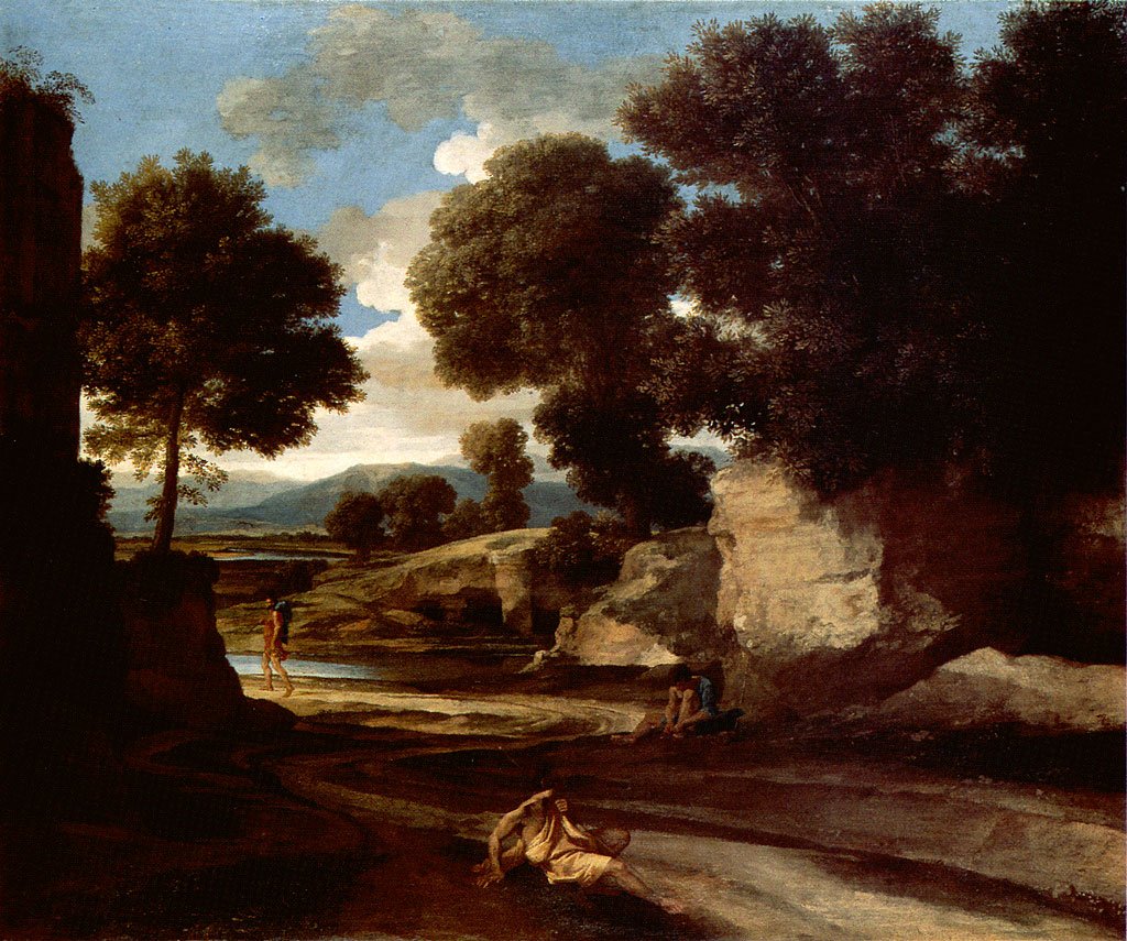 Gezginlerin Dinlendiği Manzara by Nicolas Poussin