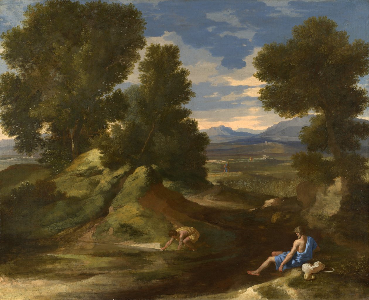 Dereden Su Çeken Adamın Manzarası, 1637 dolayları by Nicolas Poussin
