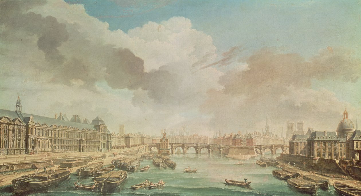 Louvre, Pont Neuf ve College des Quatre Nations, 1755 by Nicolas Raguenet