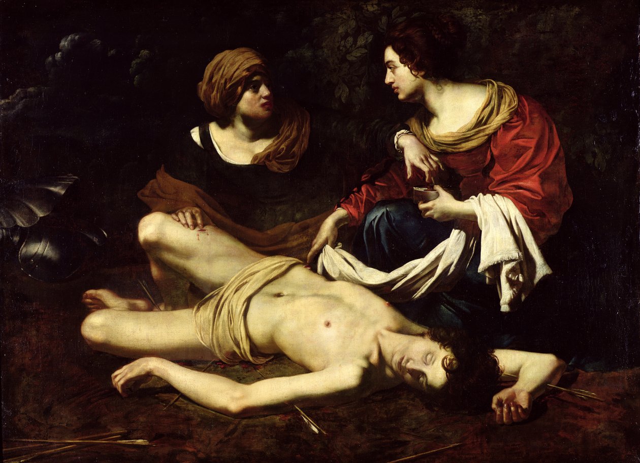 St. Sebastian Tended by St. Irene  by Nicolas Regnier