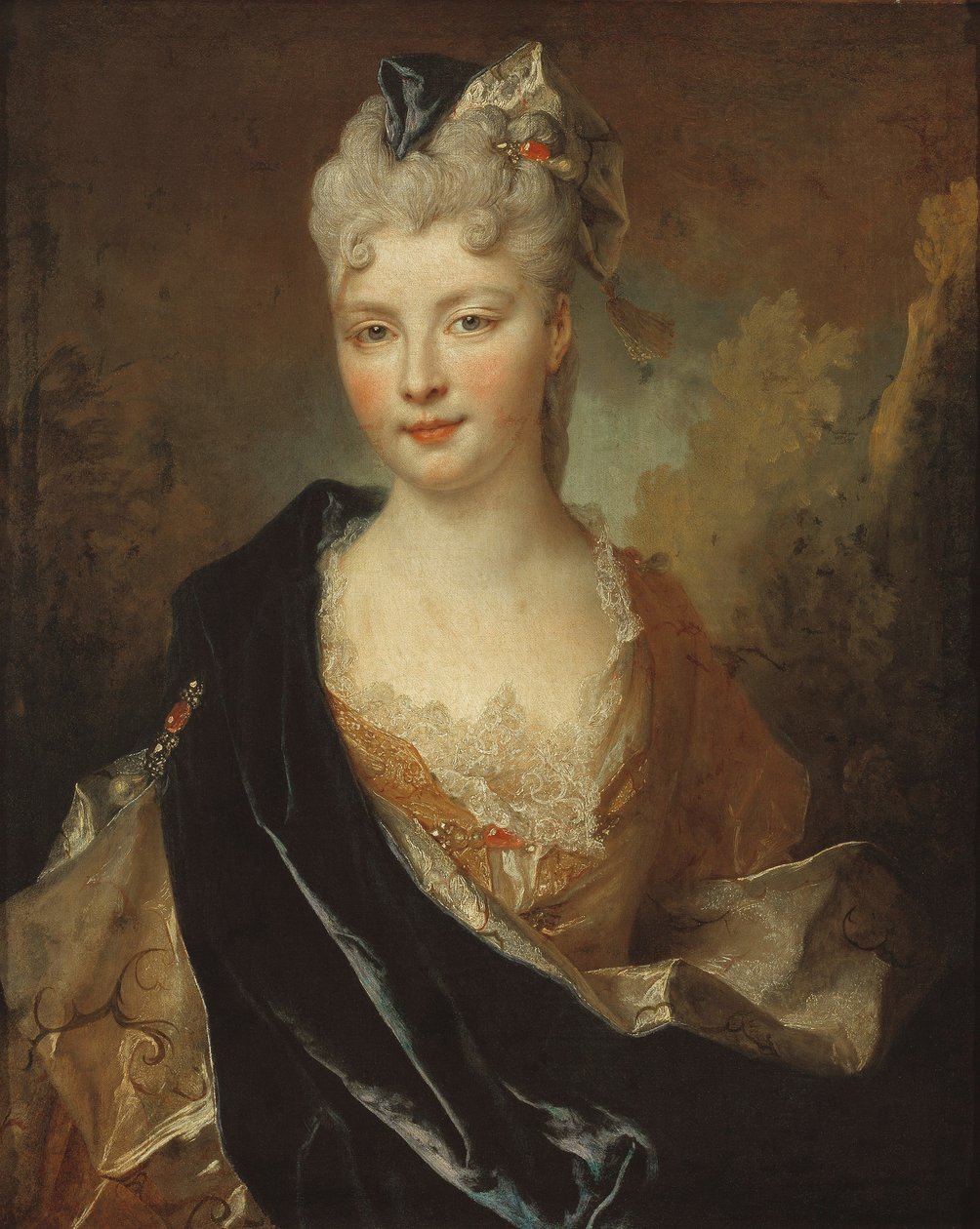 genç bir bayan portresi by Nicolas de Largillière