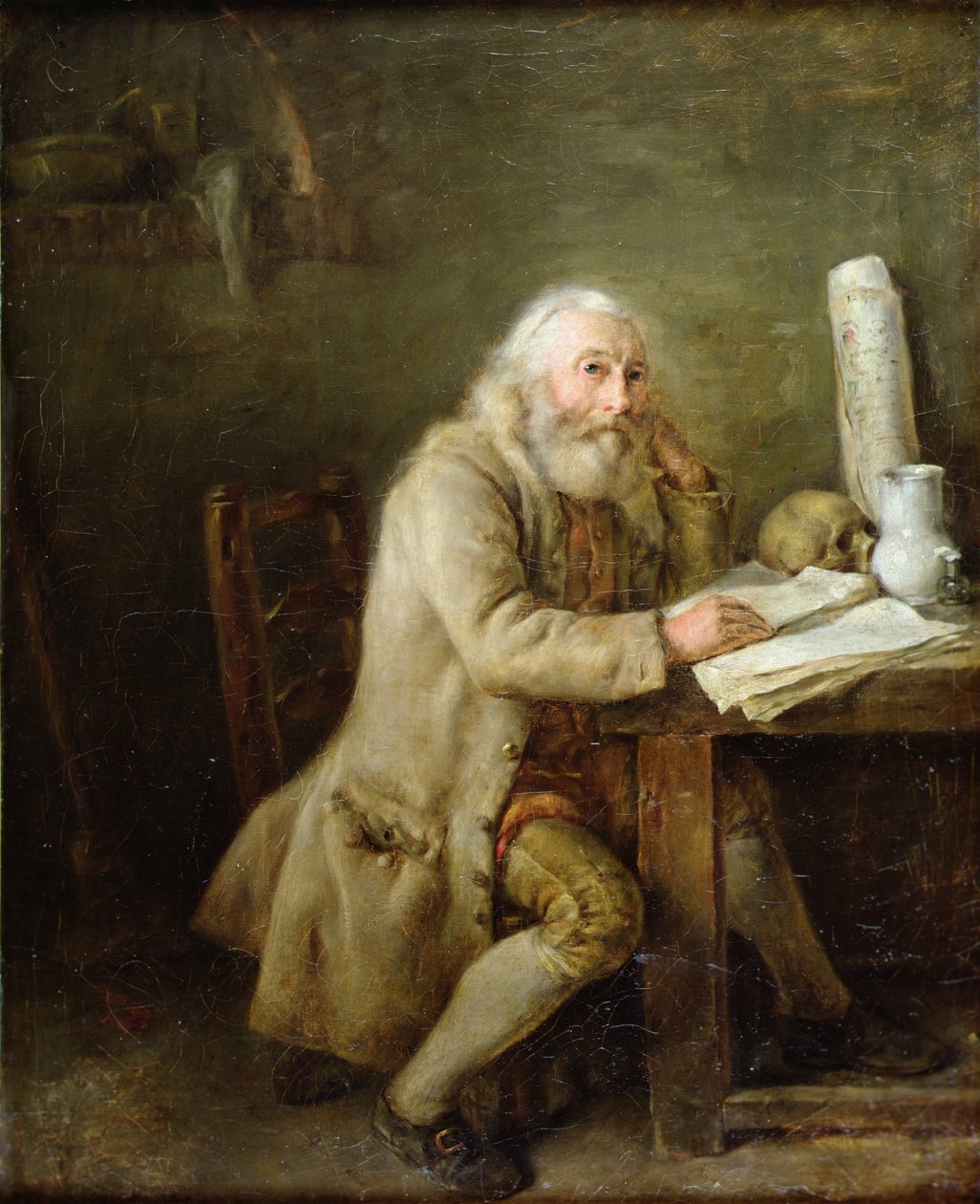 El Yazmasını Okuyan Yaşlı Adam by Nicolas Bernard Lepicie