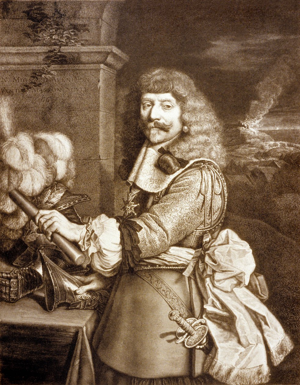 Henri de Lorraine dit Cadet la Perle (1601 1666) Harcourt Kontu, Armagnac, Brionne ve Viscount de Marsan Antoine Masson tarafından gravür (gravür) by Nicolas (after) Mignard