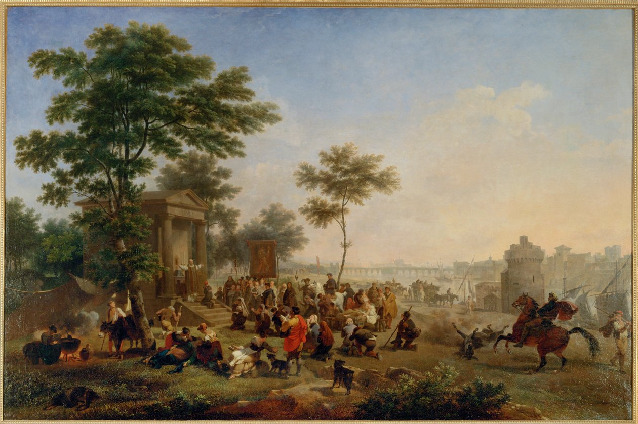 Roma çevresindeki ülkede ayin by Nicolas Antoine Taunay