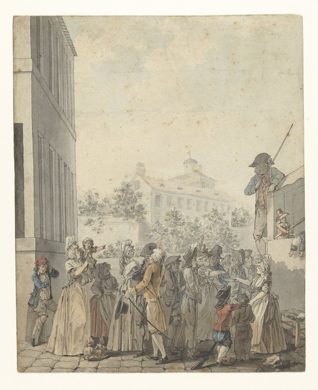 Bir meydanda kukla gösterisi by Nicolas Antoine Taunay