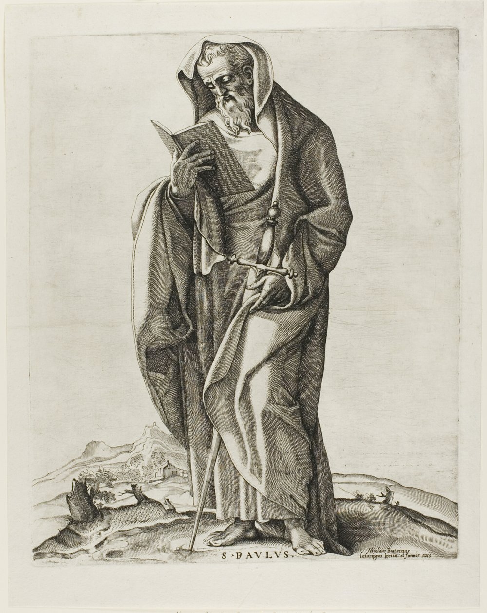 Ayakta Yaşlı Bir Adam: Aziz Paul by Nicolas Beatrizet