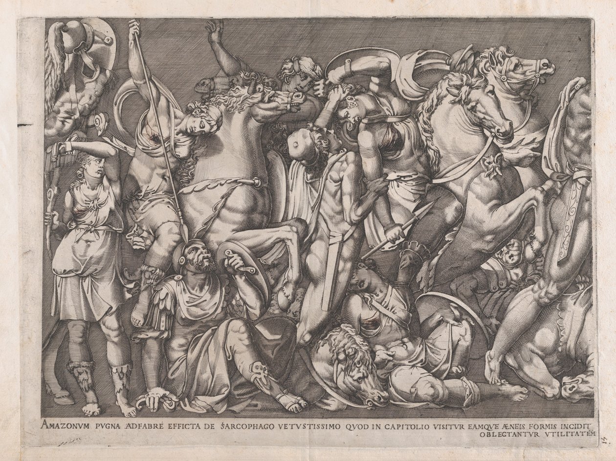 Roma ihtişamının aynası: Amazonların Savaşı, 1559., 1559 by Nicolas Beatrizet