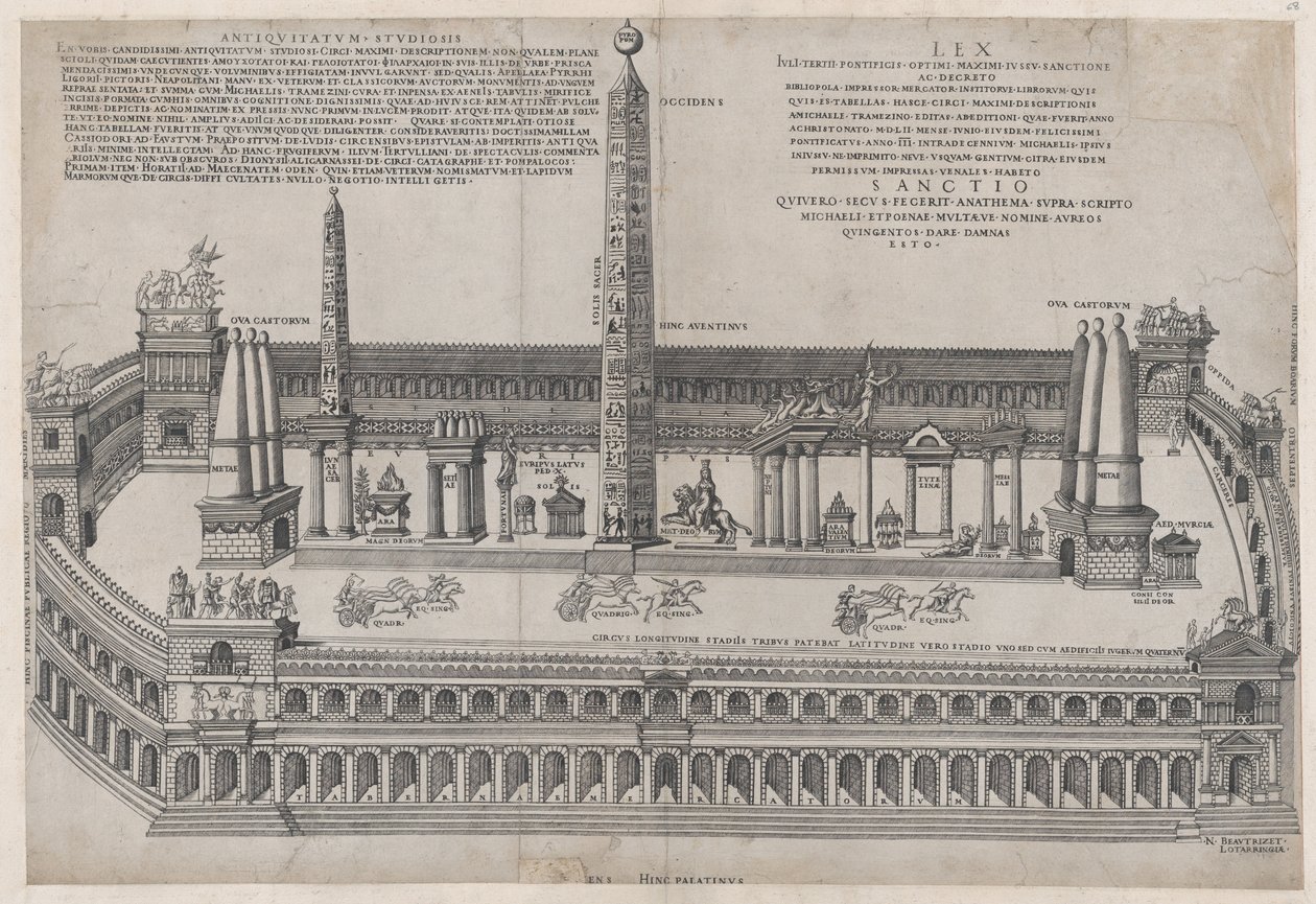 Roma ihtişamının aynası: Circus Maximus, 1553., 1553 by Nicolas Beatrizet