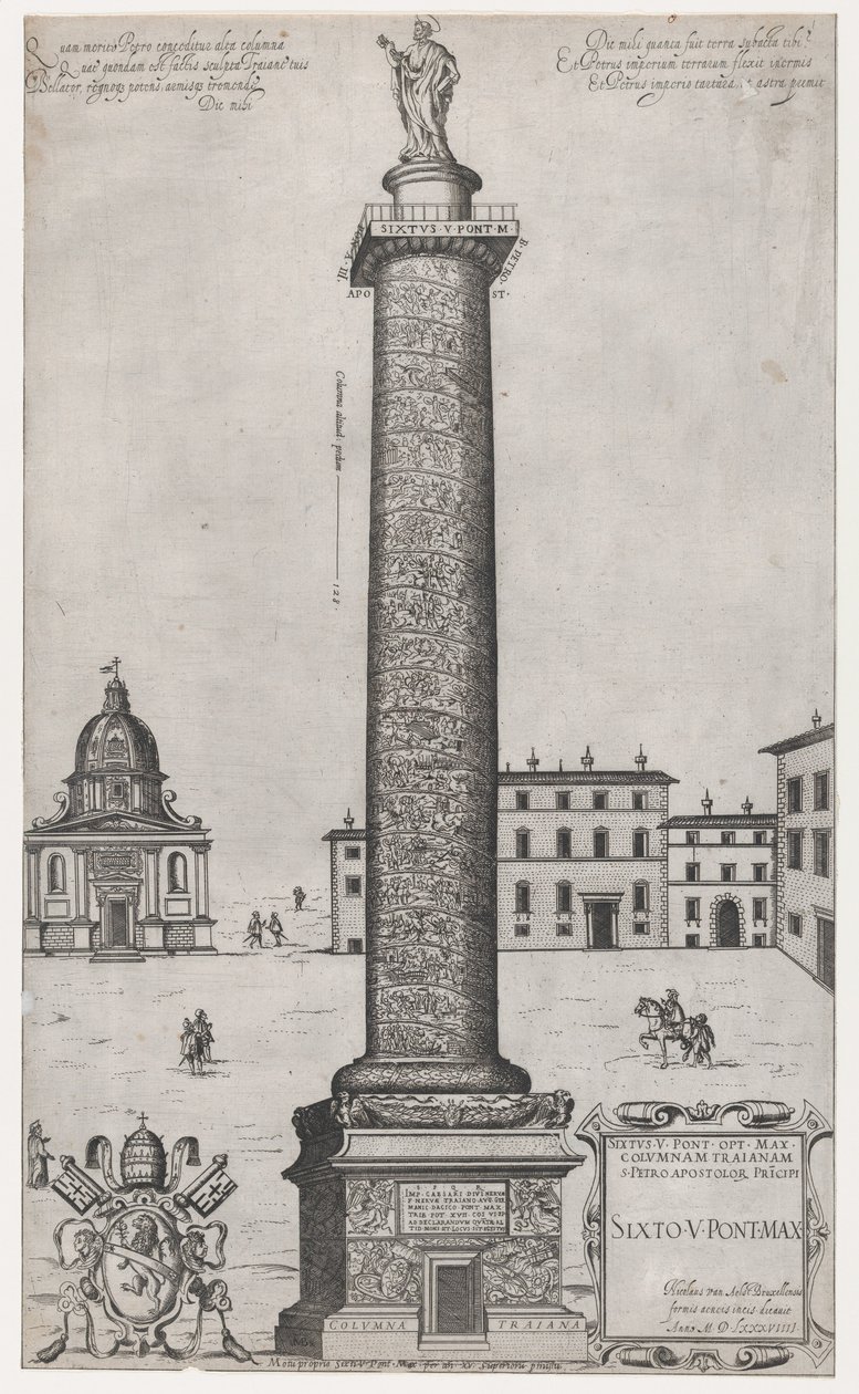 Roma ihtişamının aynası: Trajan Sütunu, 1589., 1589 by Nicolas Beatrizet.
