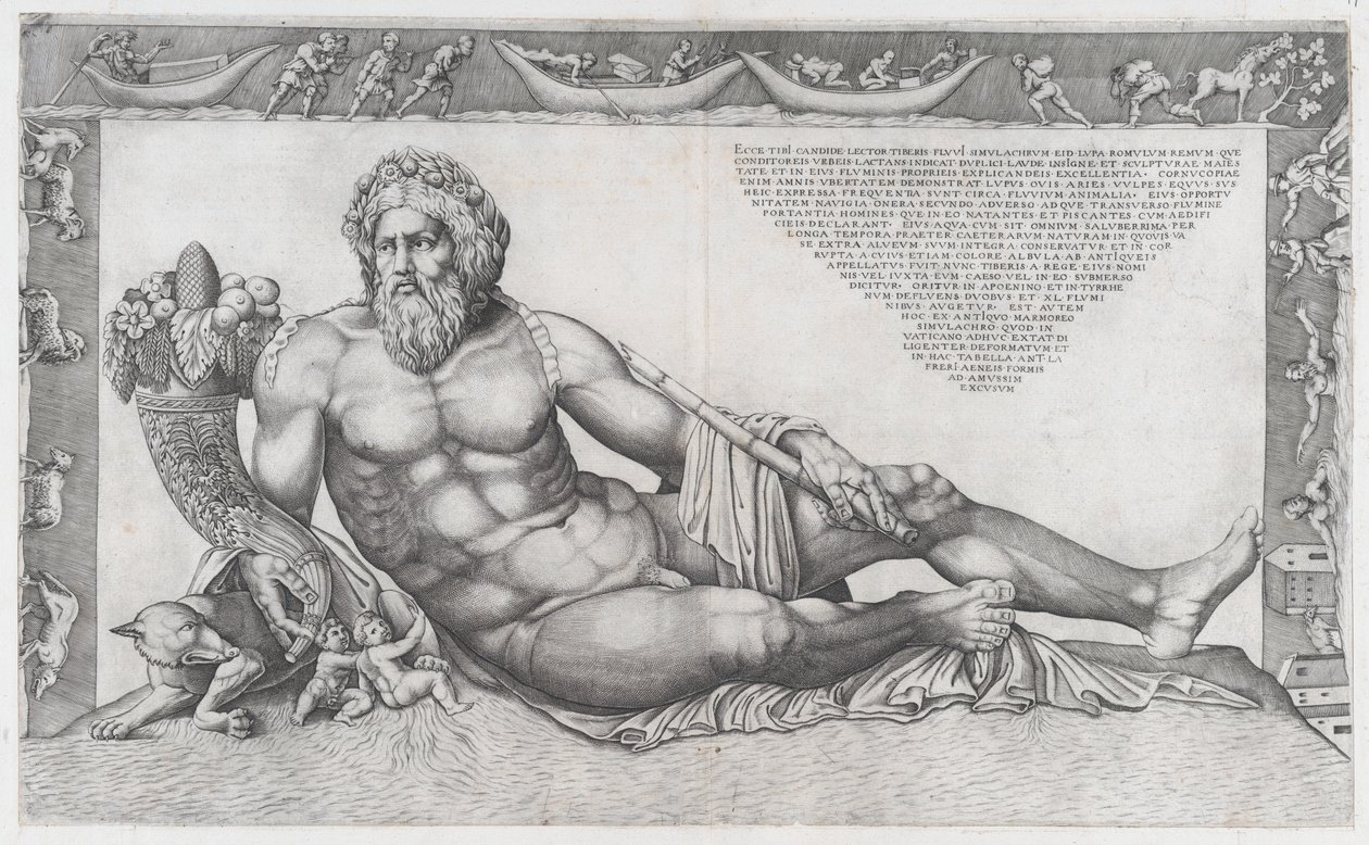 Muhteşem Roma Aynası: Tiber, 16. yüzyılın ortaları., 16. yüzyılın ortaları. by Nicolas Beatrizet
