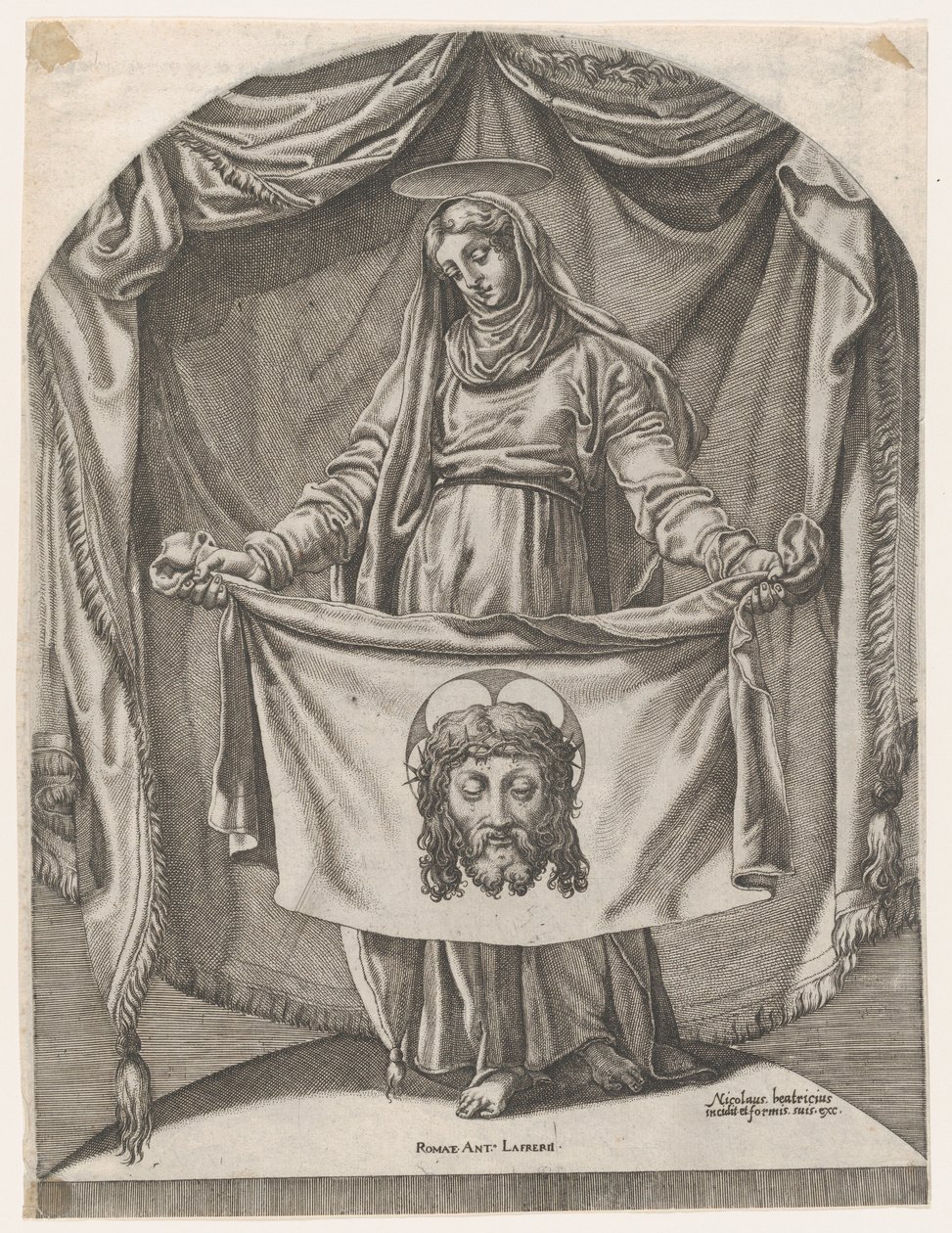 Aziz Sudarium ile Veronica, Michelangelo'dan sonra, 1540-66., 1540-66 by Nicolas Beatrizet