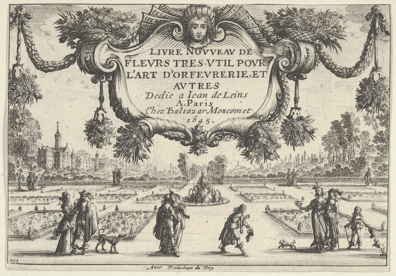 Başlık Plakası, Yeni Çok Faydalı Çiçekler Kitabından, 1645., 1645. by Nicolas Cochin