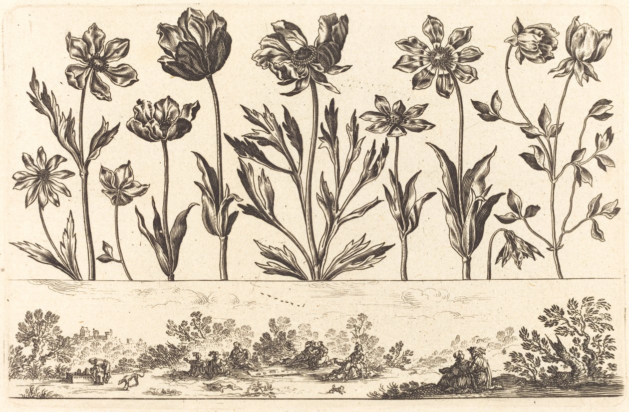 Çiçek Baskı no.1 by Nicolas Cochin after Balthasar Moncornet