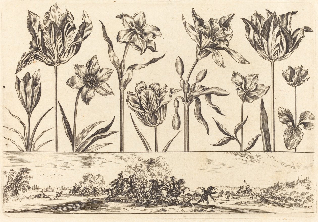 Çiçek Baskı no.2 by Nicolas Cochin after Balthasar Moncornet