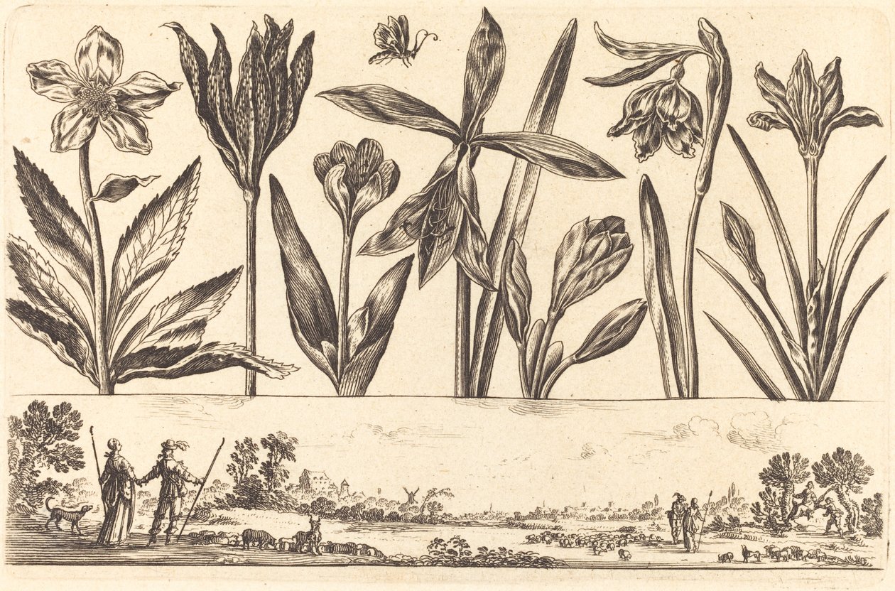 Çiçek Baskı no.4 by Nicolas Cochin after Balthasar Moncornet