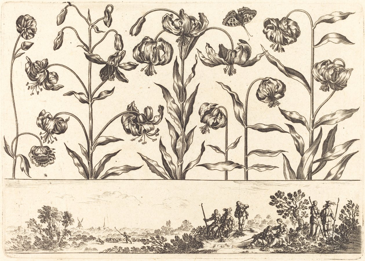 Çiçek Baskı no.5 by Nicolas Cochin after Balthasar Moncornet