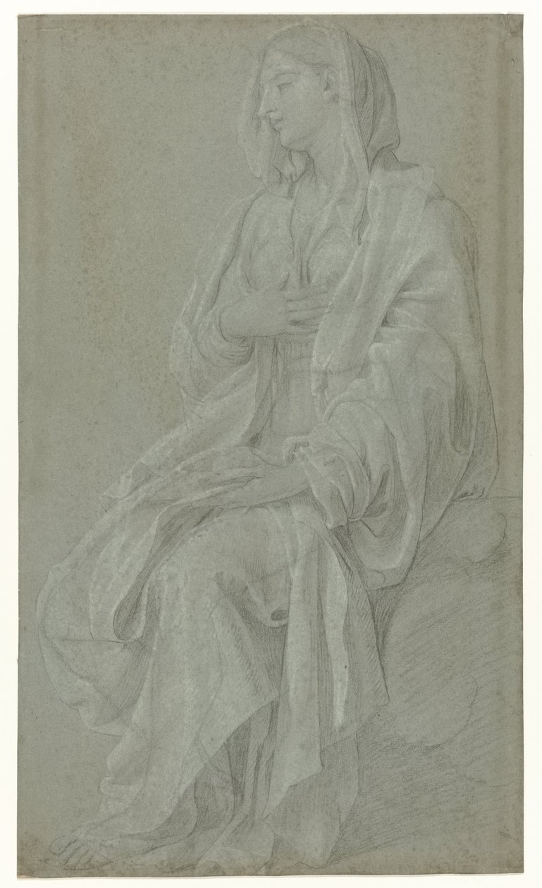 Oturan Madonna by Nicolas Colombel