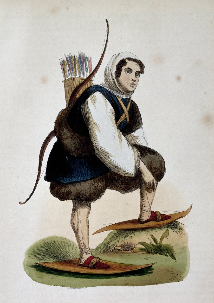 Samoiede, Sibirya sakini, Nicolas Dally (1792-1862), Rusya tarafından Asya Gümrüklerinden renkli gravür by Nicolas Dally