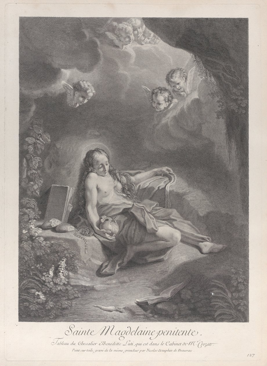 Tövbekar Mary Magdalene, yaklaşık. 1729. by Nicolas Dauphin de Beauvais