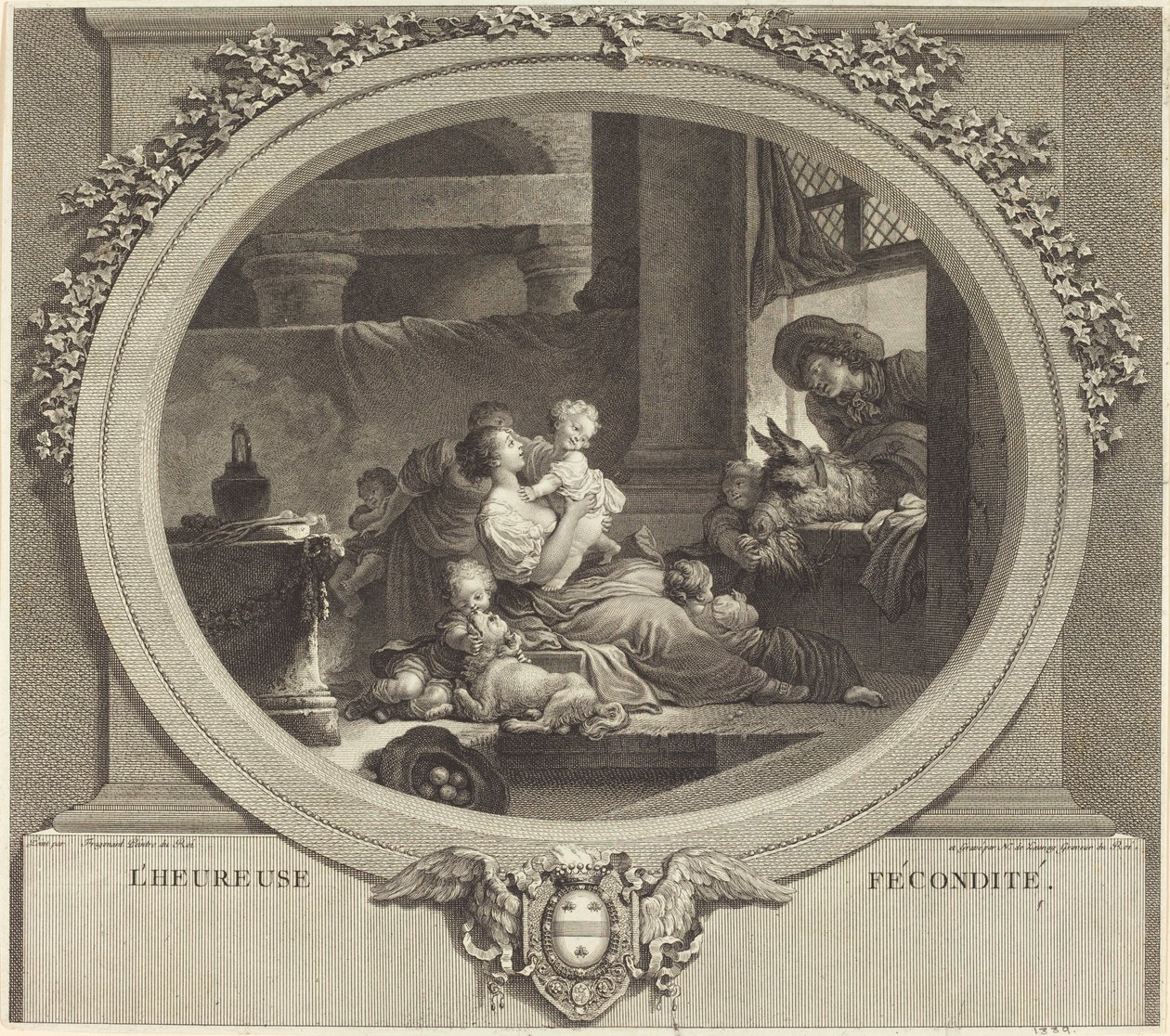 mutlu doğurganlık by Nicolas Delaunay after Jean Honoré Fragonard