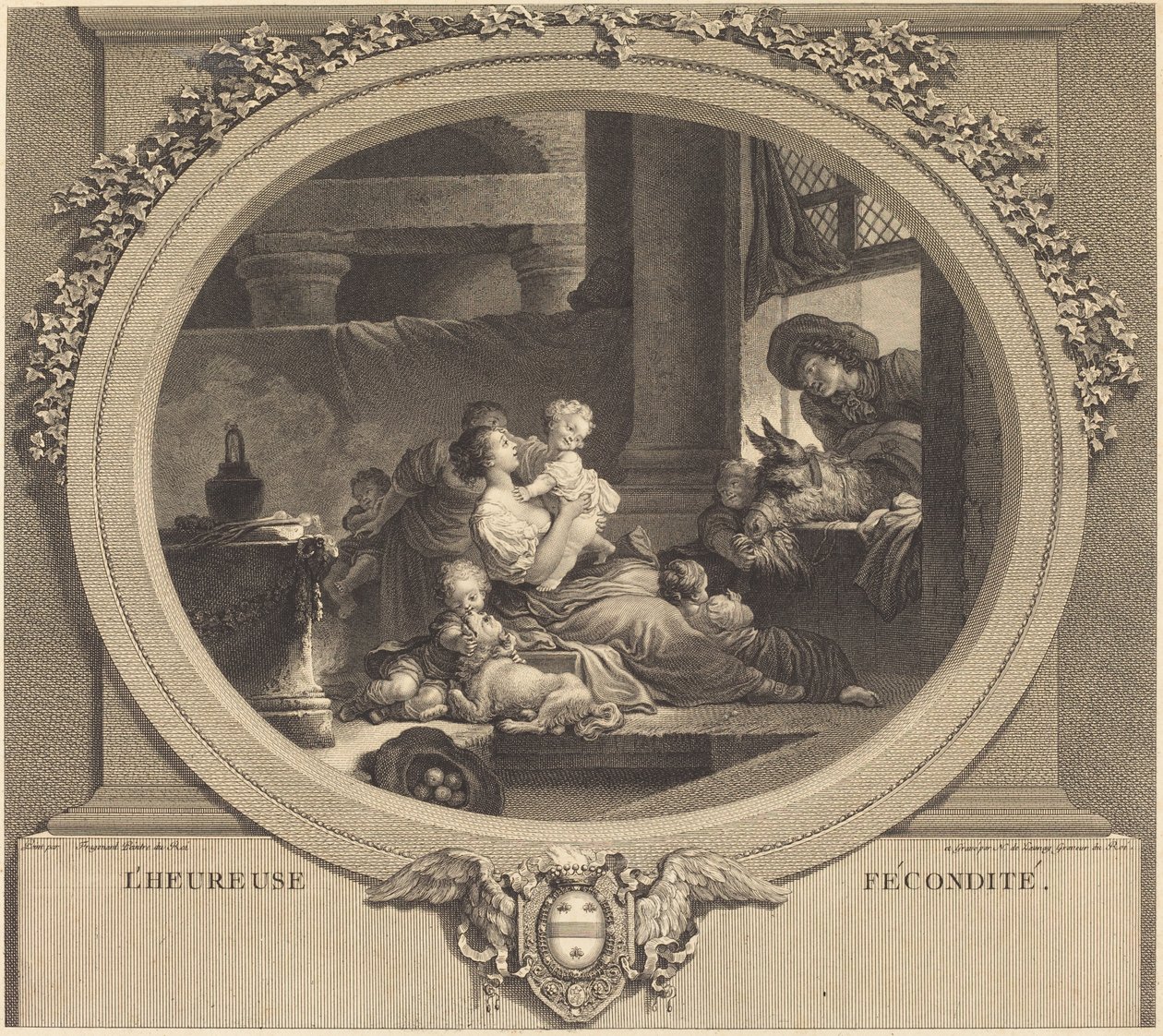 mutlu doğurganlık by Nicolas Delaunay after Jean Honoré Fragonard