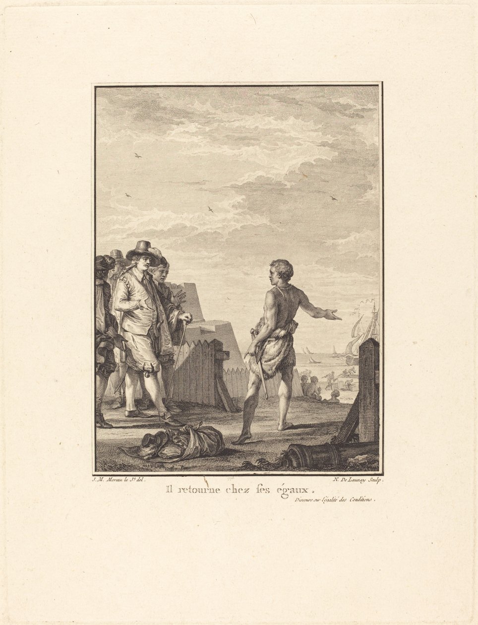 Koşulların eşitliği üzerine konuşma: Eşitlerine döner by Nicolas Delaunay after Jean Michel Moreau
