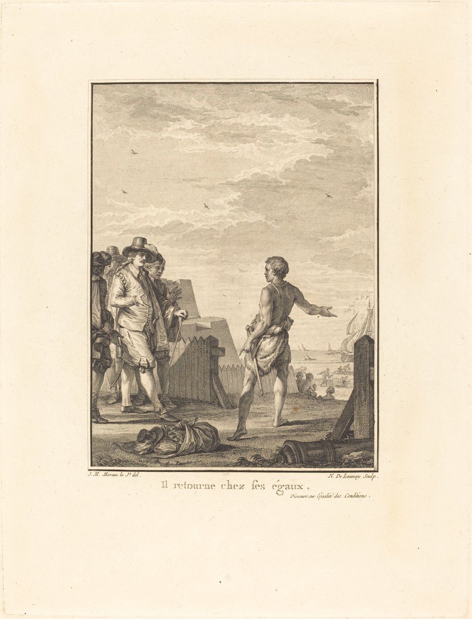 Koşulların eşitliği üzerine konuşma: Eşitlerine döner by Nicolas Delaunay after Jean Michel Moreau