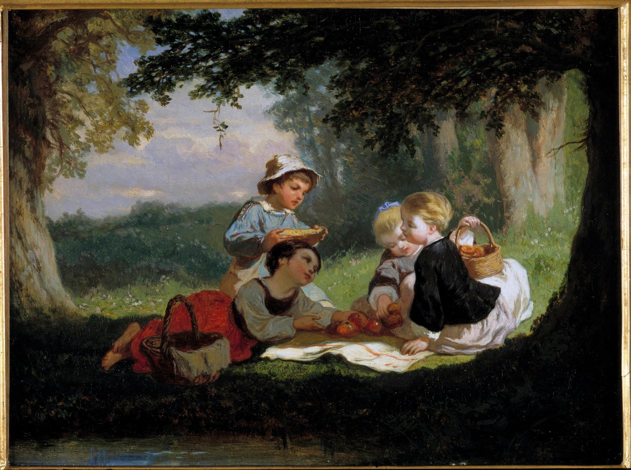 Le gouter champetre Boyama Nicolas Gabe (1814-1865) 19. yüzyıl Özel Koleksiyon by Nicolas Edward Gabe