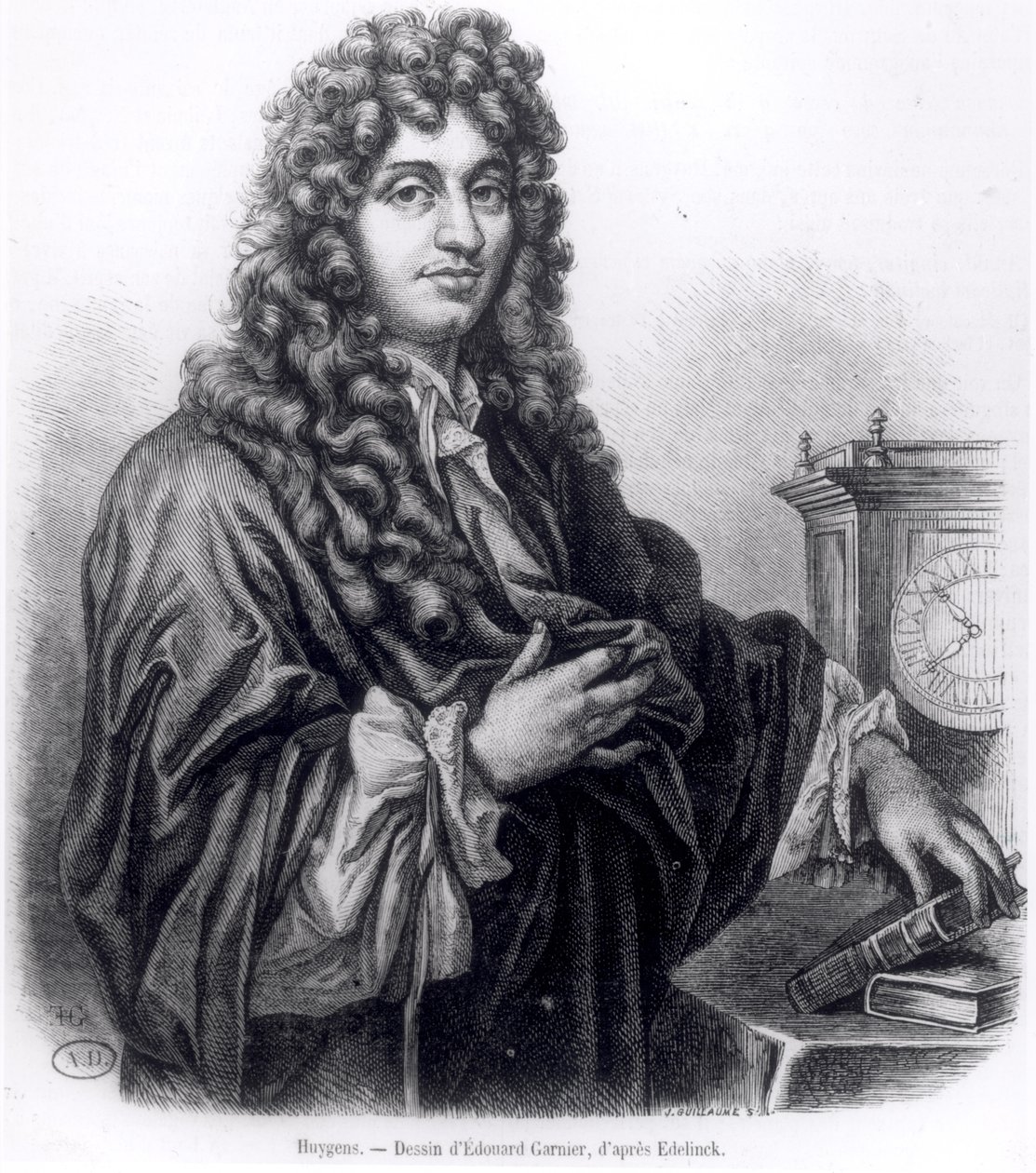 Christian Huyghens (1629-95) Edouard Garnier tarafından oyulmuş by Nicolas Etienne Edelinck