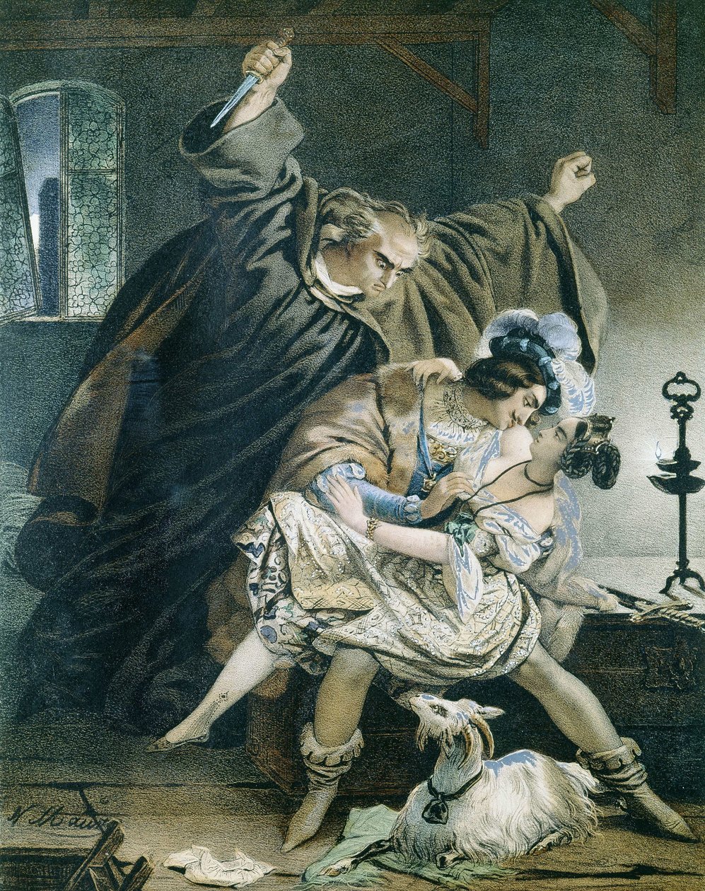 Esmeralda, Phoebus ve claude Frollo (Notre Dame de Paris) Victor Hugo
