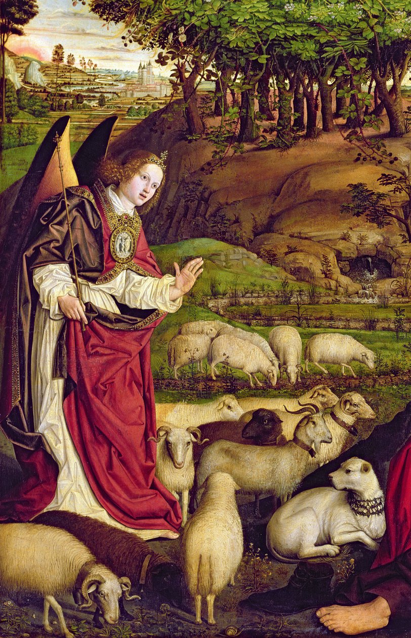 Musa Üçlemesi ve Yanan Çalı, c.1476 (detay 173010) by Nicolas Froment