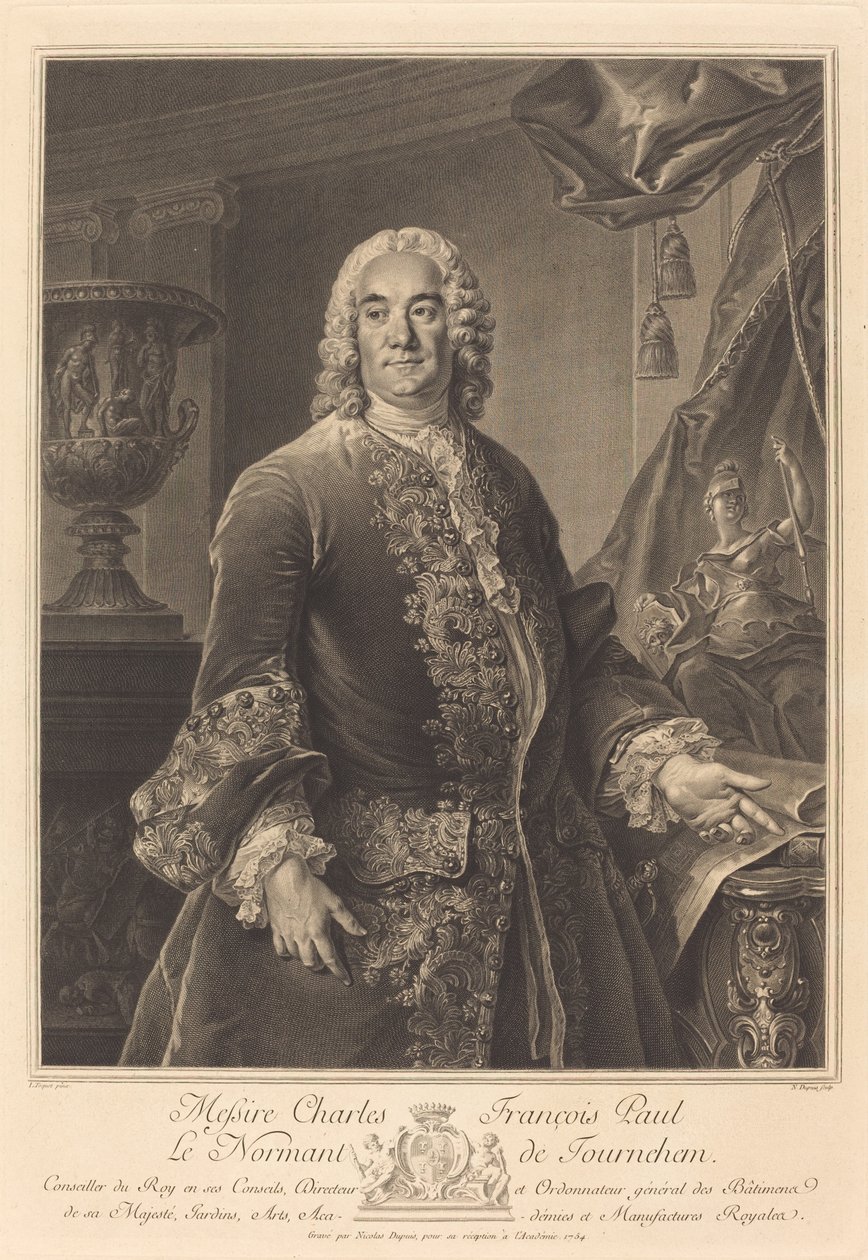 Charles François Paul Le Normant de Tournehem by Nicolas Gabriel Dupuis after Louis Tocqué