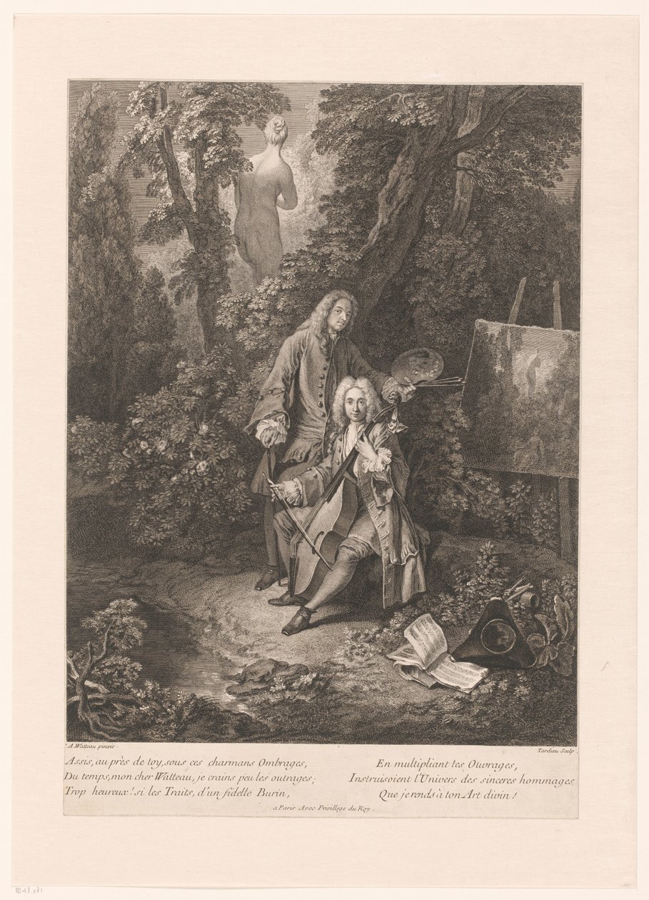 Bir park manzarasında iki cesur adam by Nicolas Henri Tardieu
