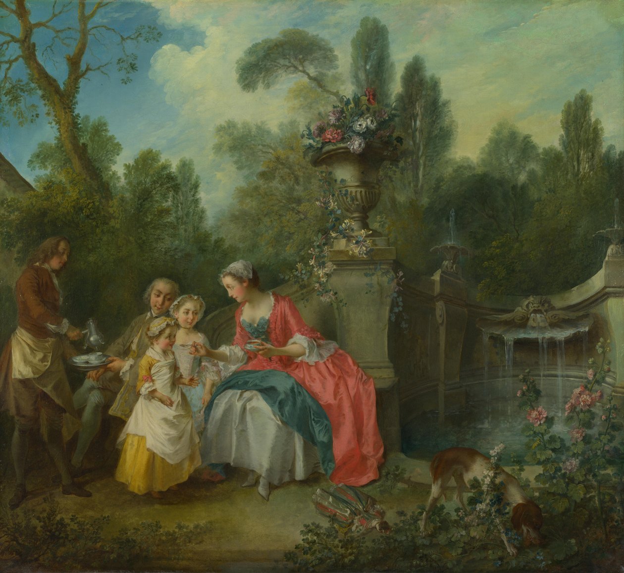 Bahçede Çocuklarla Kahve İçen Bir Hanım, yaklaşık 1742 by Nicolas Lancret