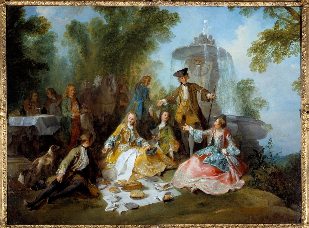 Av yemeği. Nicolas Lancret'in (1690-1743) tablosu by Nicolas Lancret