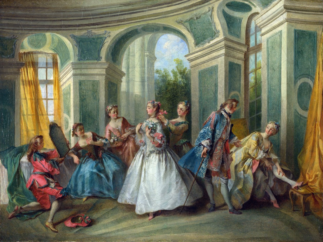 Lancret, Nicolas (1690-1743) İnsanın Dört Çağı: Gençlik Tuval üzerine yağlıboya Rokoko ca 1735 Fransa Ulusal Galerisi, Londra 34,3x45,3 Tablo by Nicolas Lancret