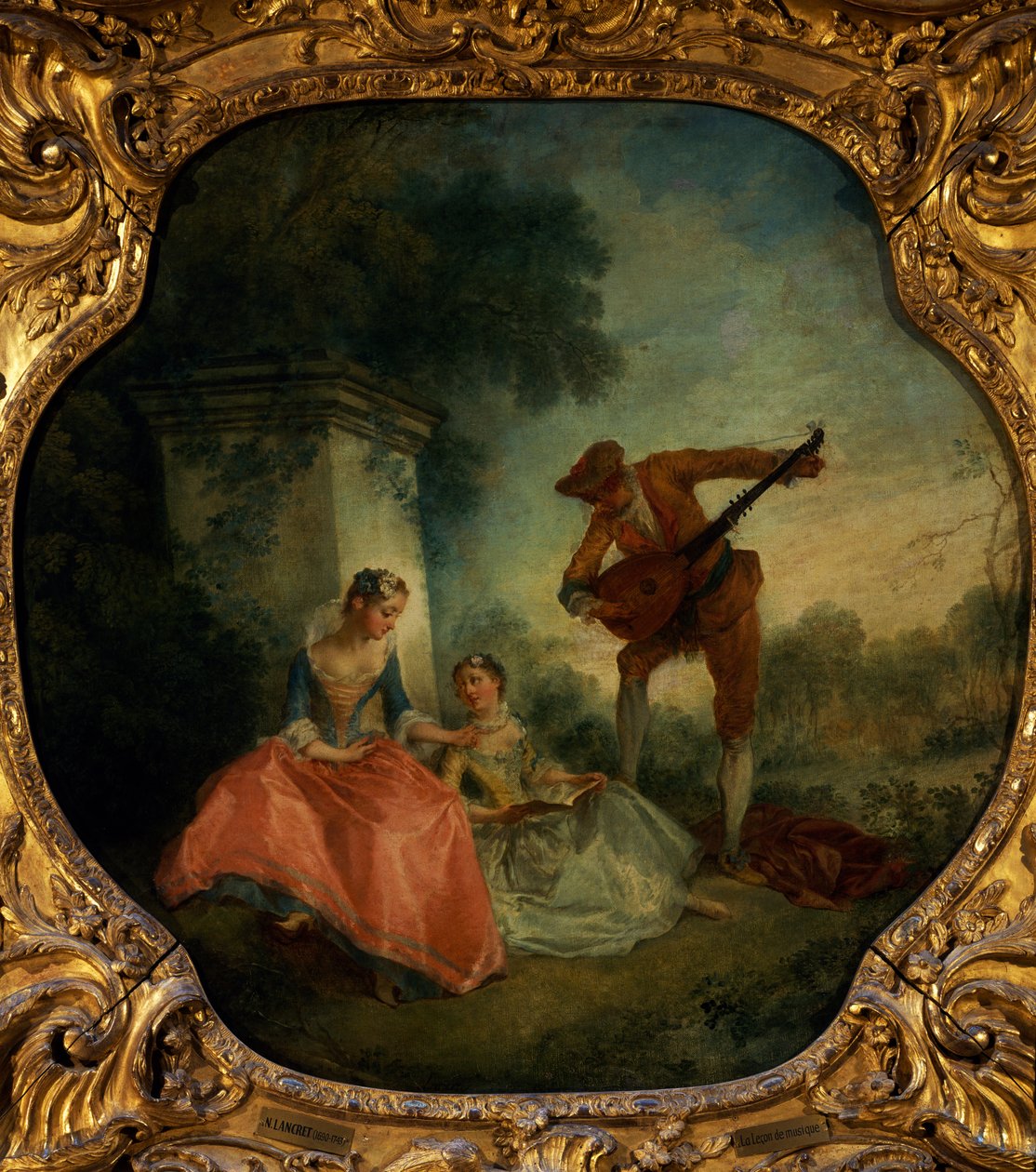 Ud ile müzik dersi, Nicolas Lancret (1690-1743), Fransa by Nicolas Lancret