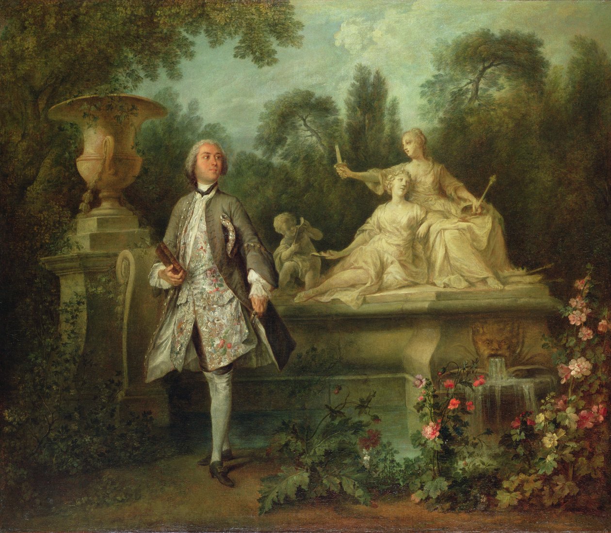 Aktör Grandval'ın Portresi, 1742 dolayları (tuval üzerine yağlıboya) by Nicolas Lancret