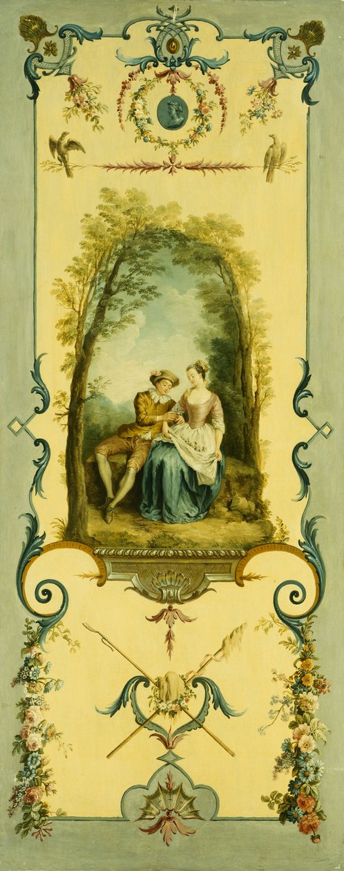 Kış, Yaz ve Sonbahar Alegorileri ile Üç Dekoratif Panel by Nicolas Lancret