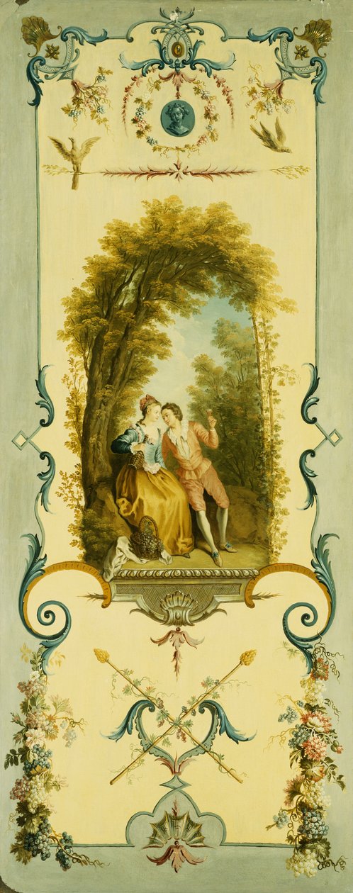 Kış, Yaz ve Sonbahar Alegorileri ile Üç Dekoratif Panel by Nicolas Lancret