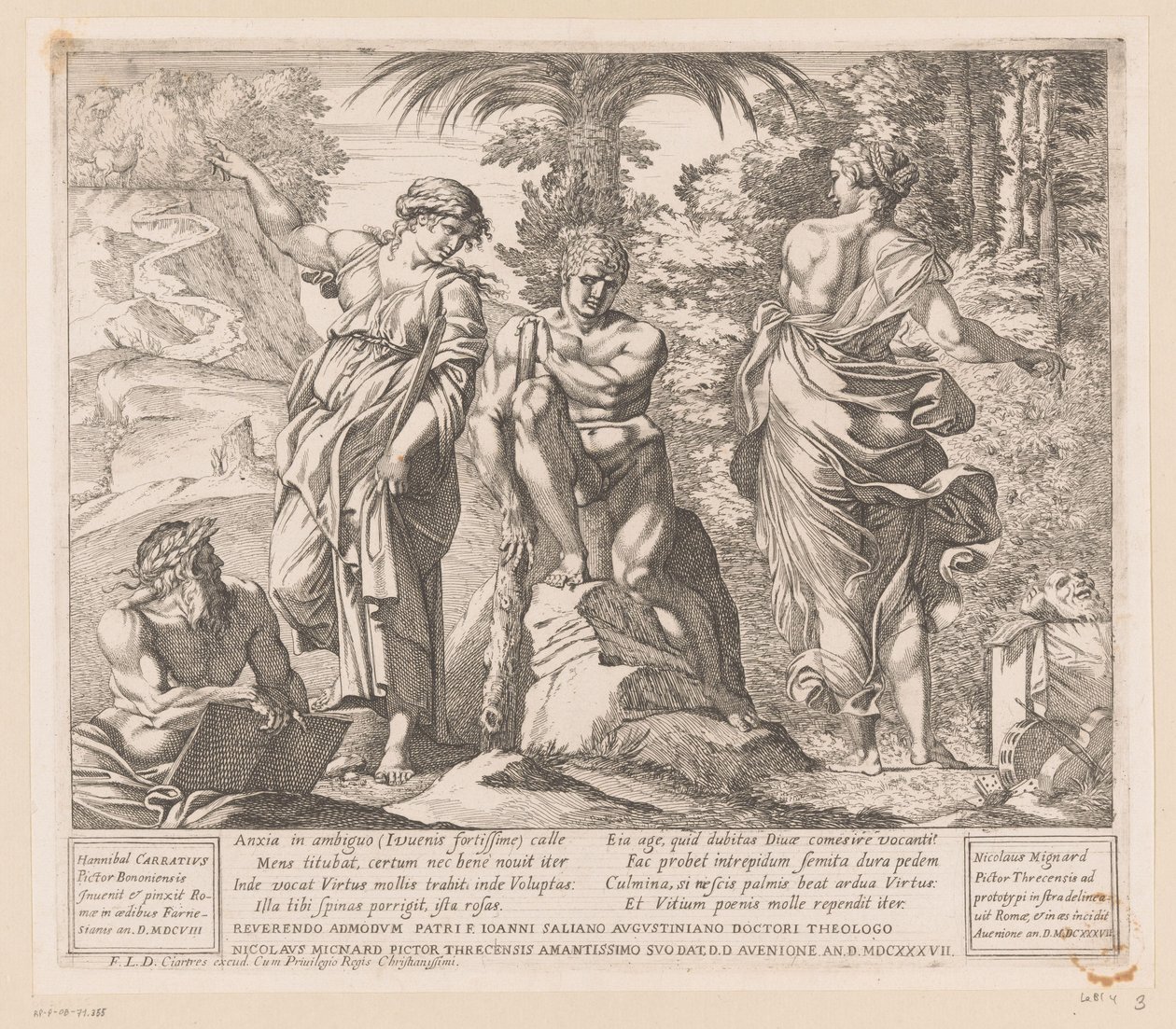 Erdem ve Yardımcısı arasındaki Herkül by Nicolas Mignard