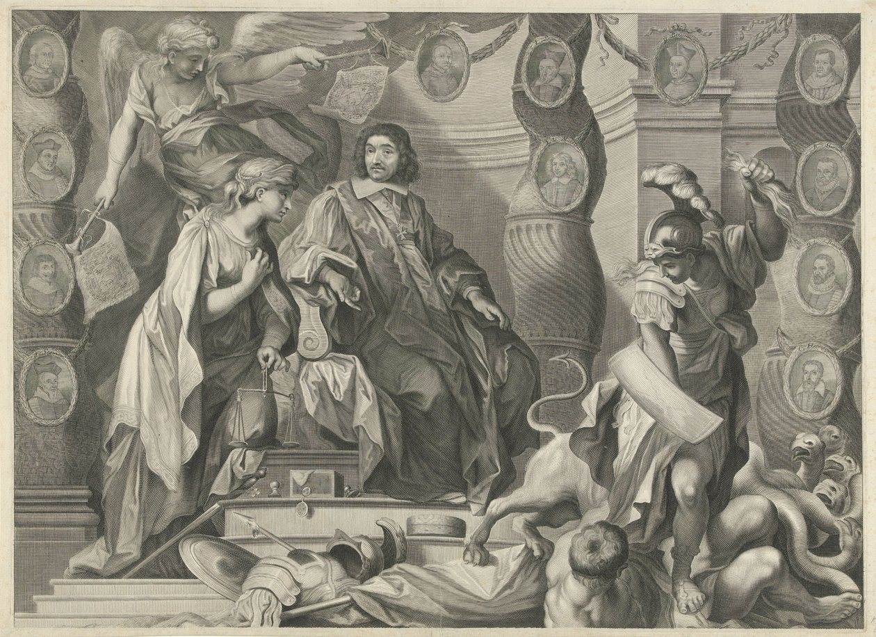 Aegidius Le Maistre (1663) promosyon baskısı, üst kısım by Nicolas Pitau (I)