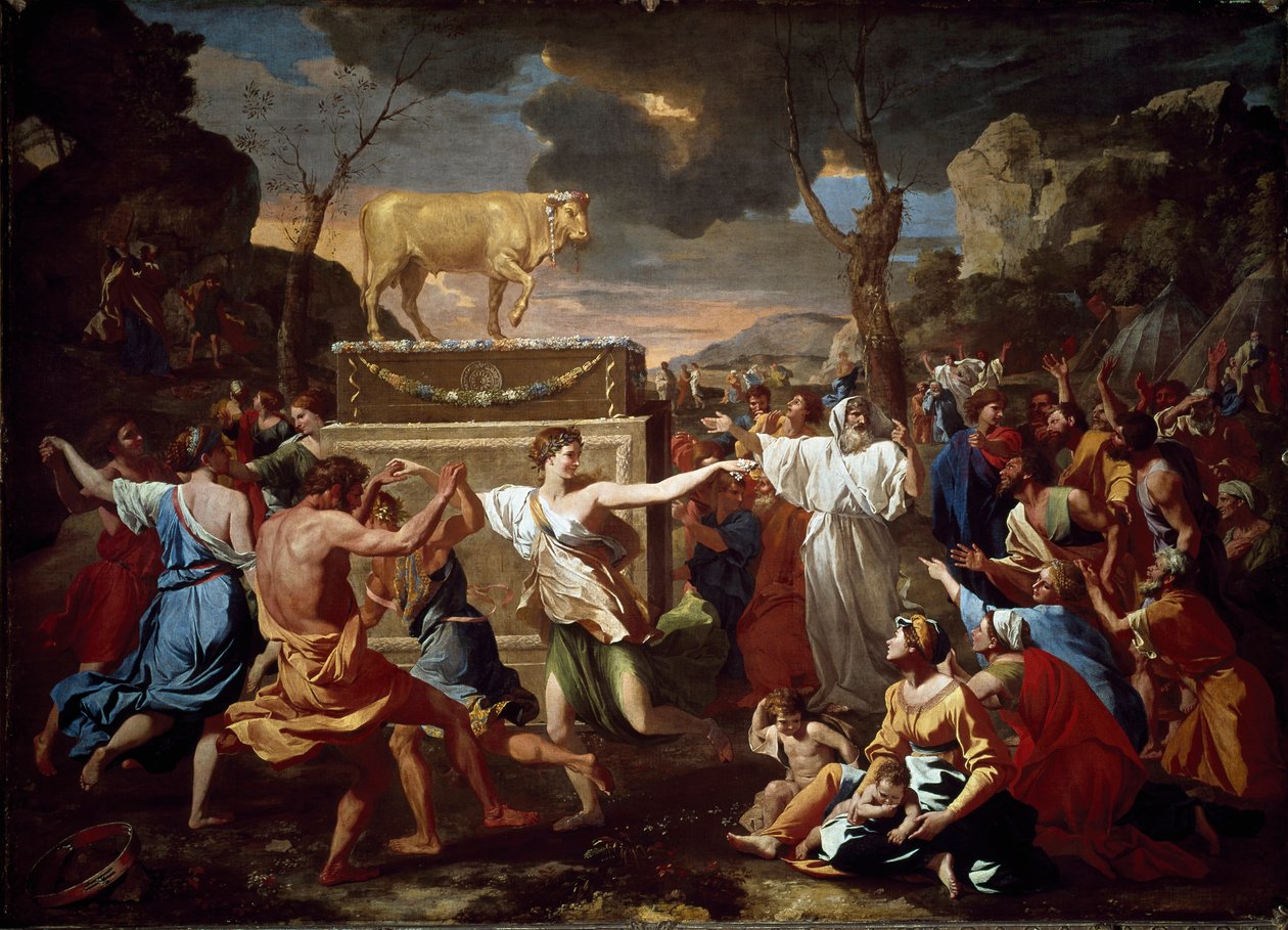 Altın buzağı hayranlığı by Nicolas Poussin
