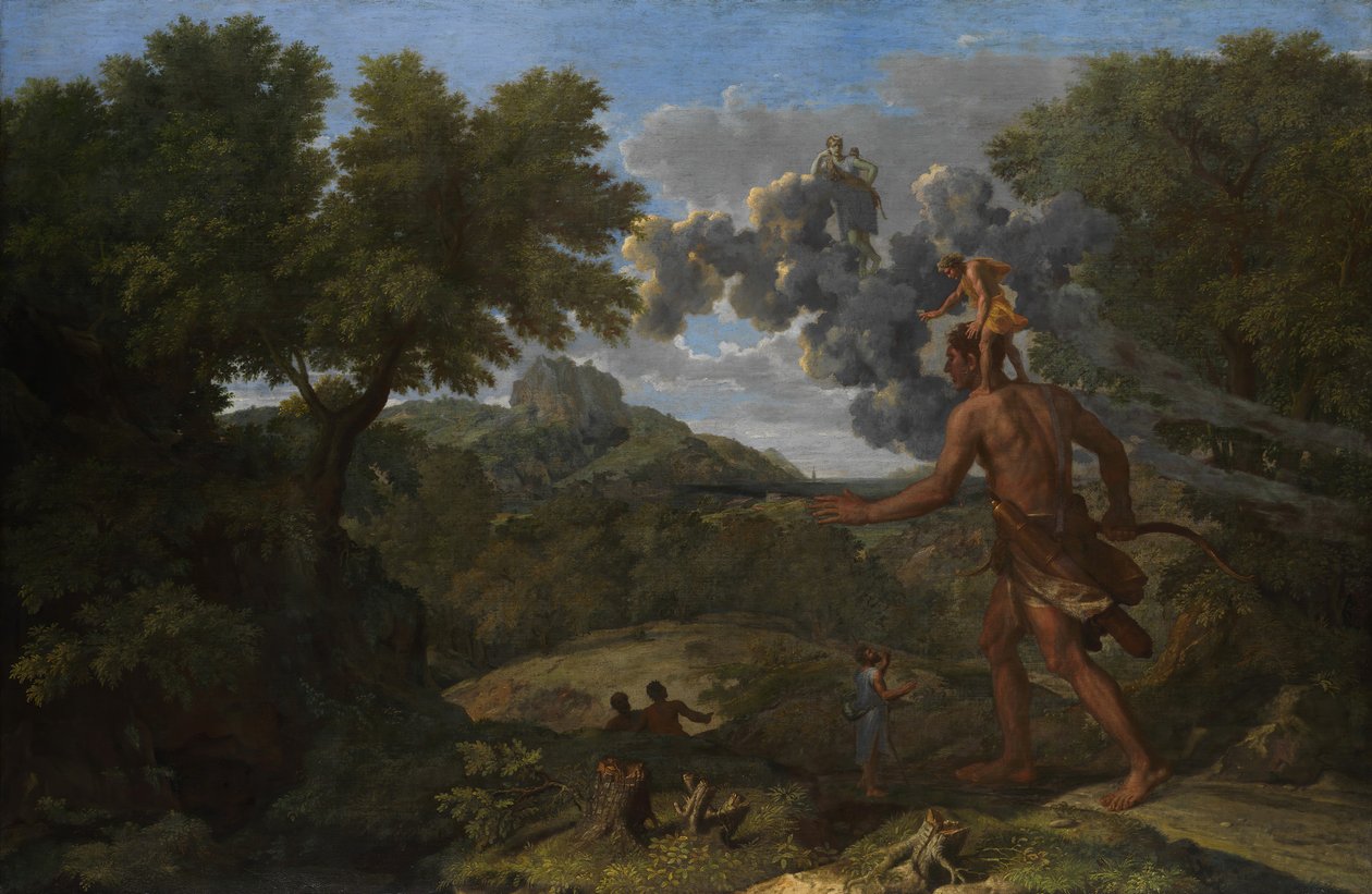 Kör Orion Yükselen Güneşi Arıyor, 1658. by Nicolas Poussin