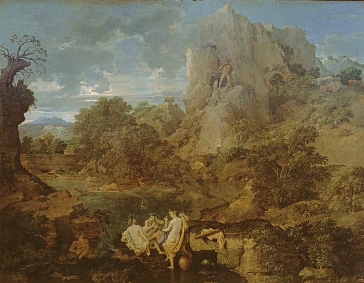 Herkül ve Cacus ile Manzara, c.1656 by Nicolas Poussin