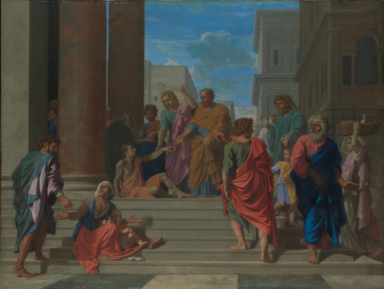 Aziz Peter ve John Topal Adamı İyileştiriyor by Nicolas Poussin