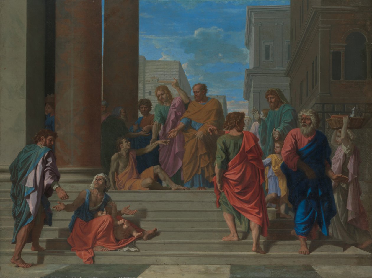 Aziz Peter ve John Topal Adamı İyileştiriyor, 1655. by Nicolas Poussin