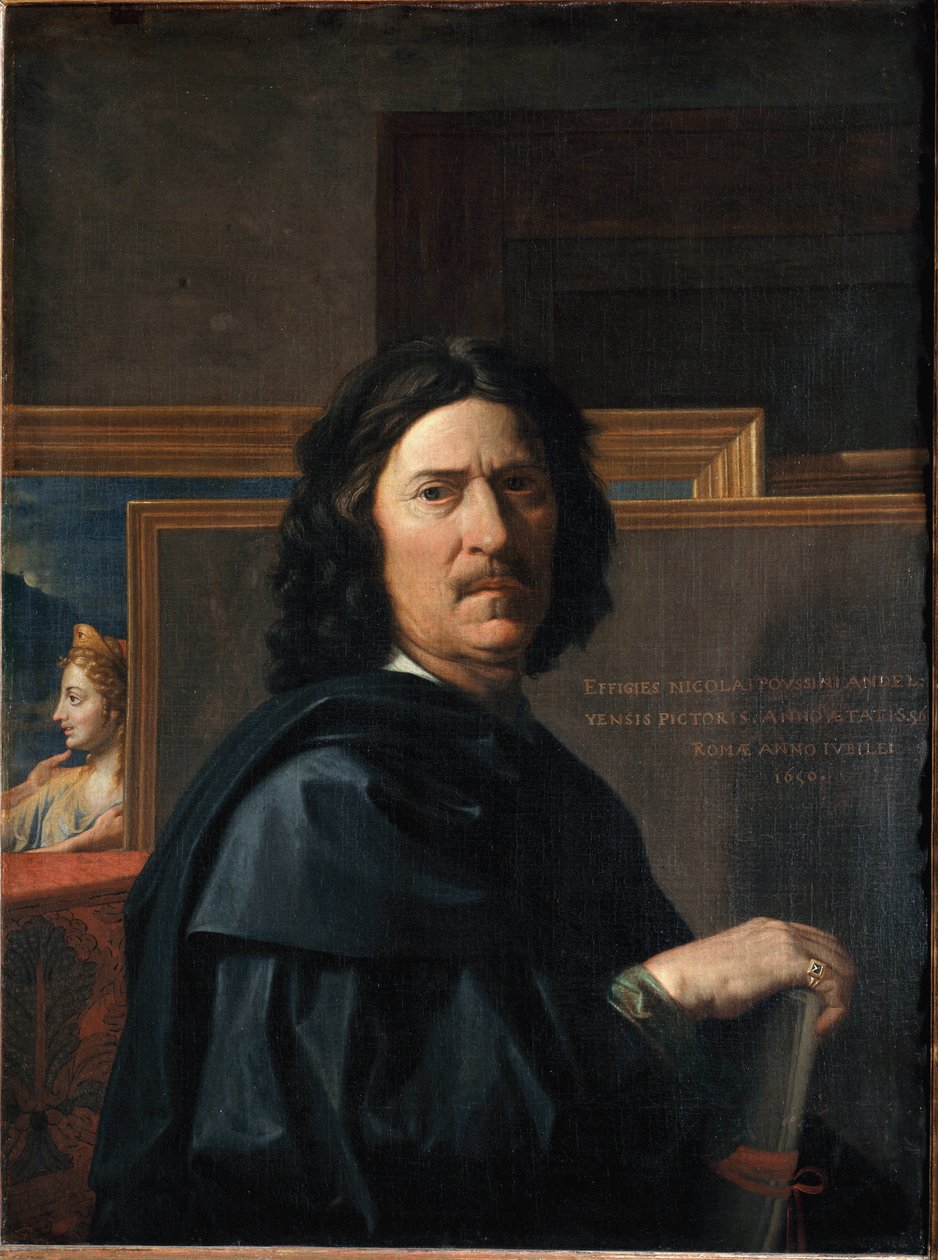 56 yaşında otoportre Nicolas Poussin tarafından Tablo by Nicolas Poussin